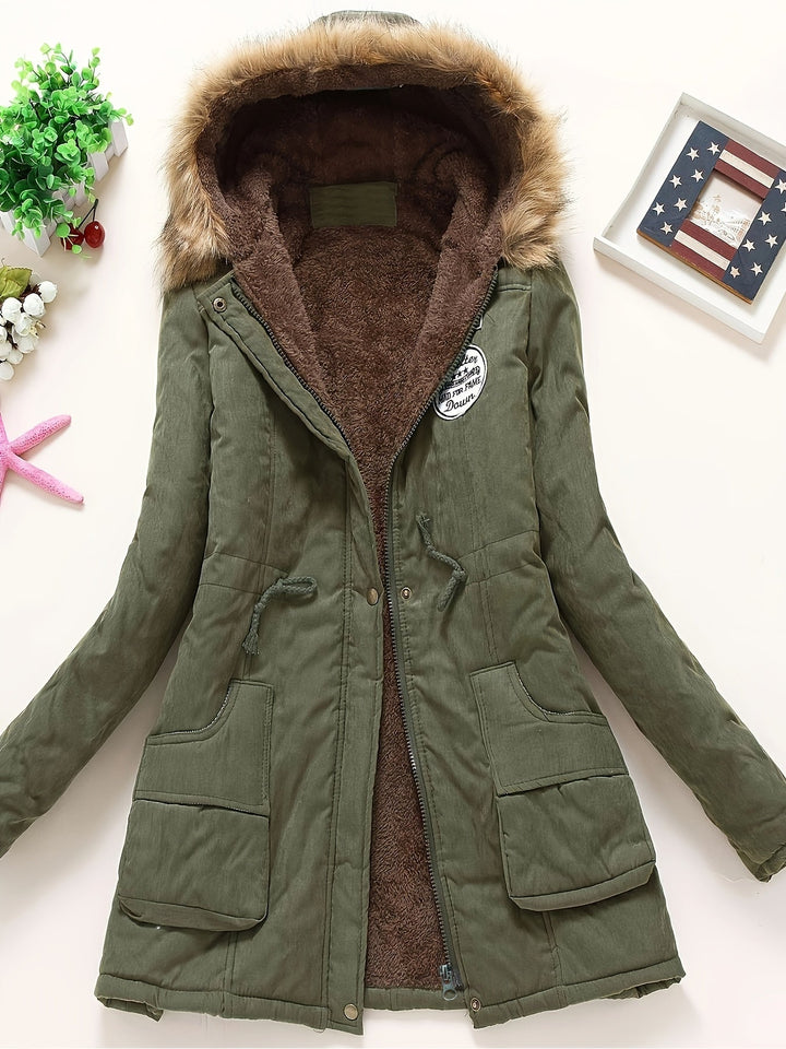 Drune | Warme Winterjacke mit Fleece-Futter und Kapuze für Frauen - Ideale für Herbst/Winter