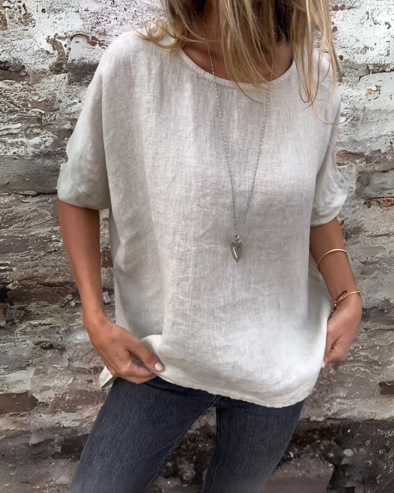 Drune | Leichtes T-shirt Aus Baumwolle & Leinen