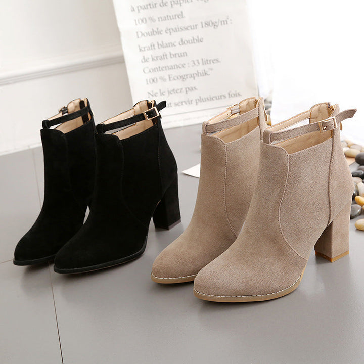 Damen Elegante Ankle-Boots mit modischem Riemen und Komfort-Sohle Drune