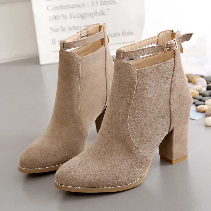 Damen Elegante Ankle-Boots mit modischem Riemen und Komfort-Sohle Drune