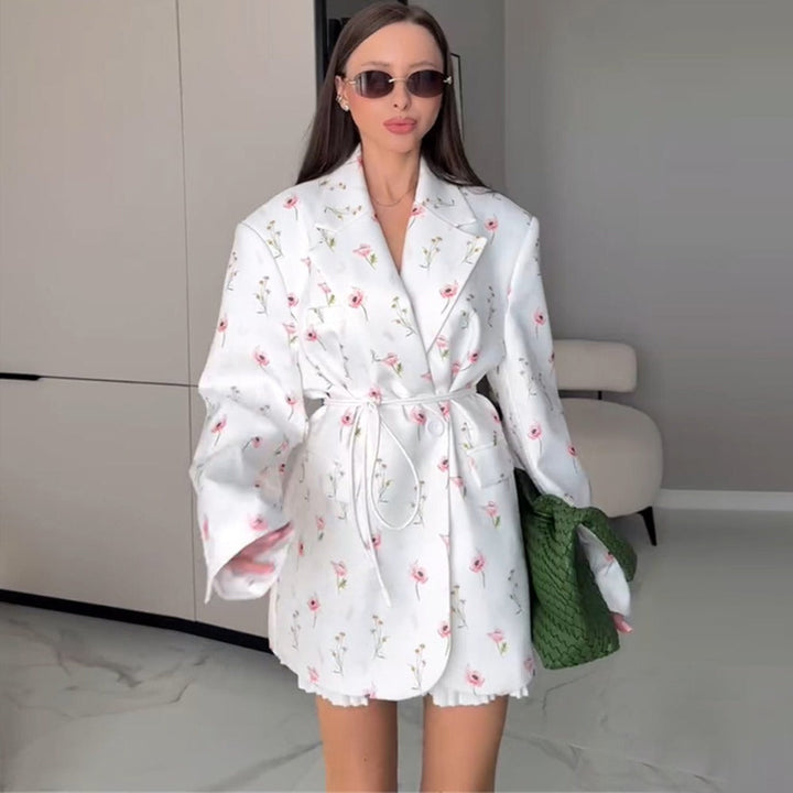 Drune | mit Blumenprint und Gürtel für Damen - Giusy