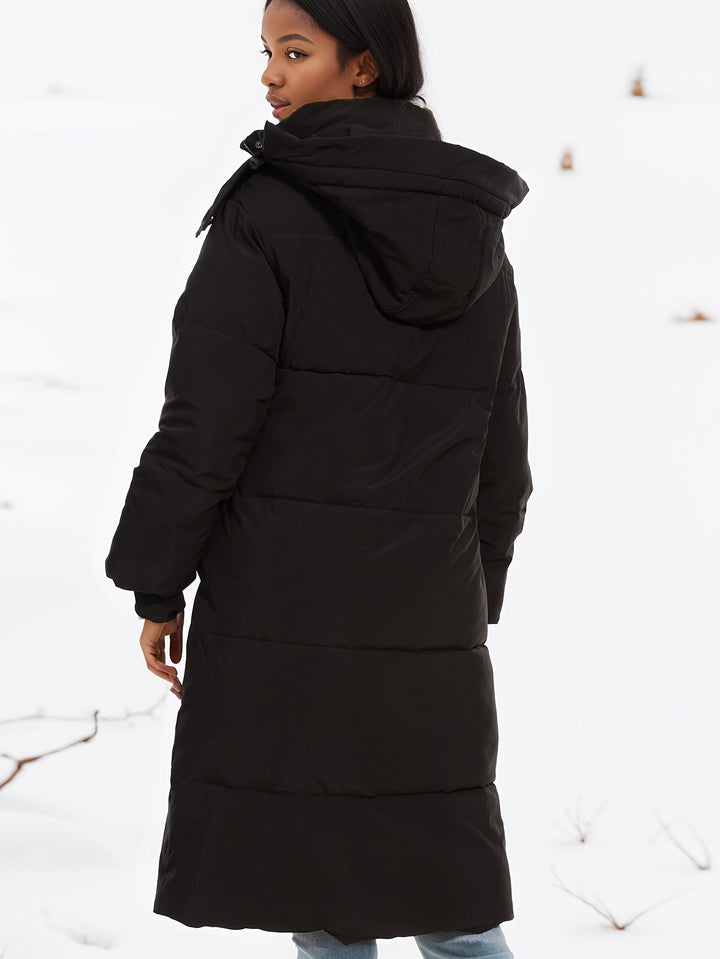 Drune | Stylischer schwarzer Parka Wintermantel mit Kapuze und Futter Ideal für Herbst/Winter