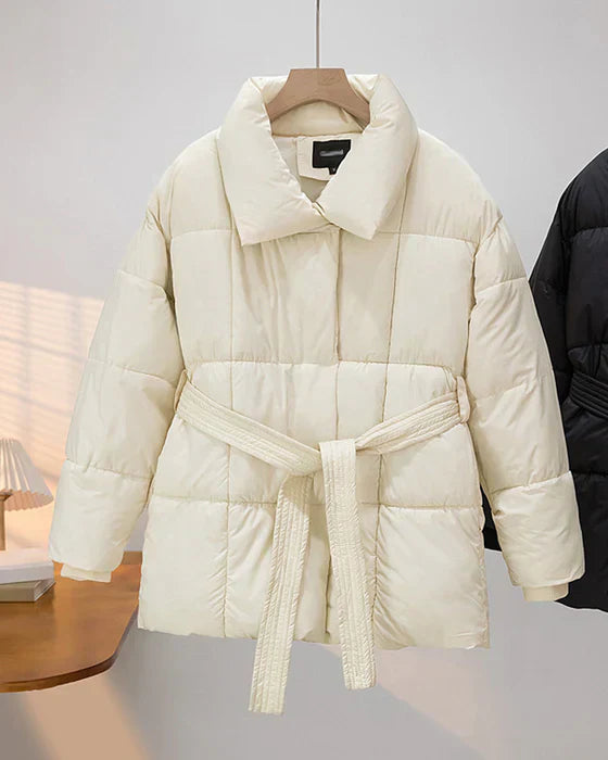 Drune | Wattierte Jacke mit Revers In Schlichter Farbe