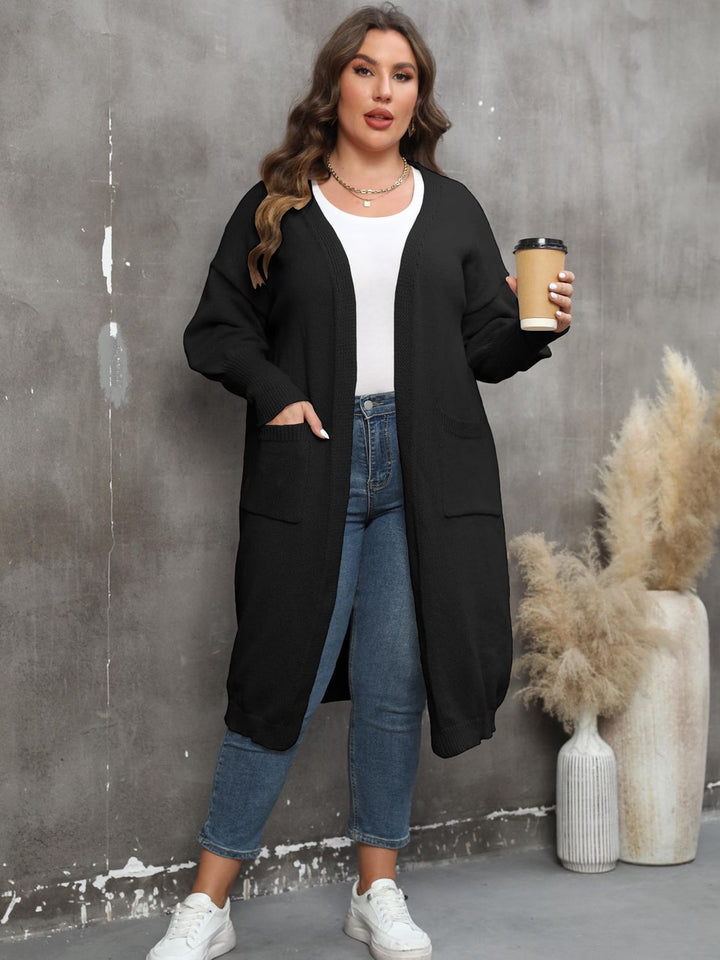 Drune | Plus Size Langarm Taschen Cardigan