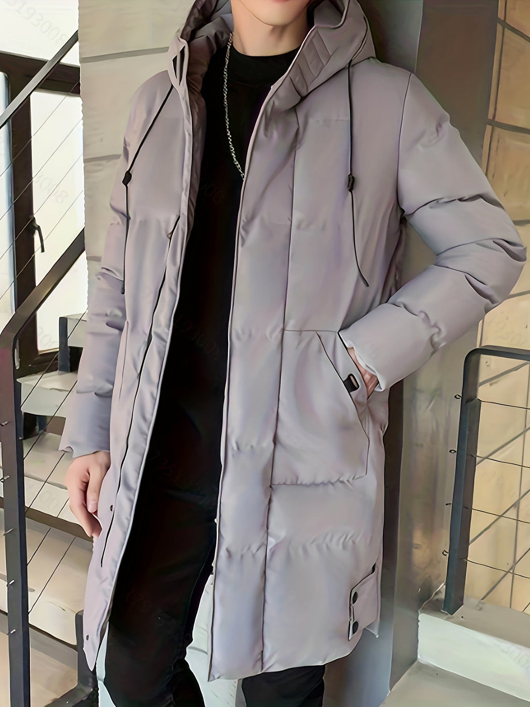 Drune |  Mittellange Kapuzen-Übermantel-Winterjacke Für Herren - Perfekt für Outdoor-Aktivitäten