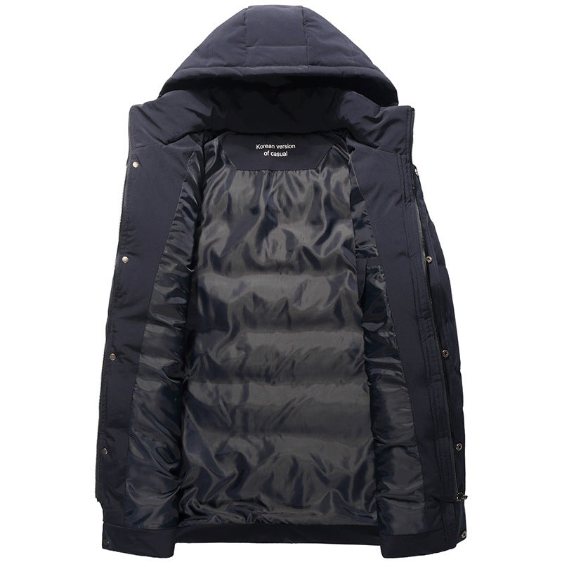 Herren Wattierter Winterparka mit Kapuze, winddichte und isolierende Thermojacke Drune