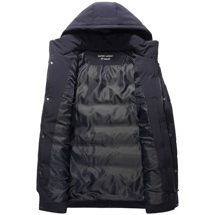 Herren Wattierter Winterparka mit Kapuze, winddichte und isolierende Thermojacke Drune