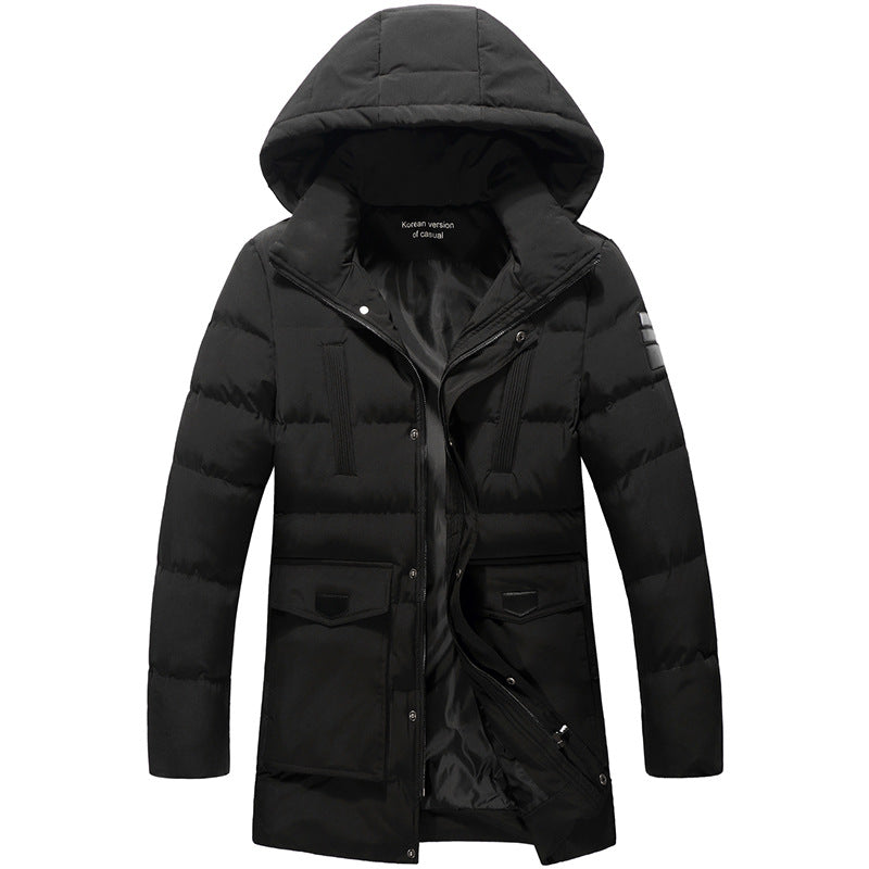Herren Wattierter Winterparka mit Kapuze, winddichte und isolierende Thermojacke Drune