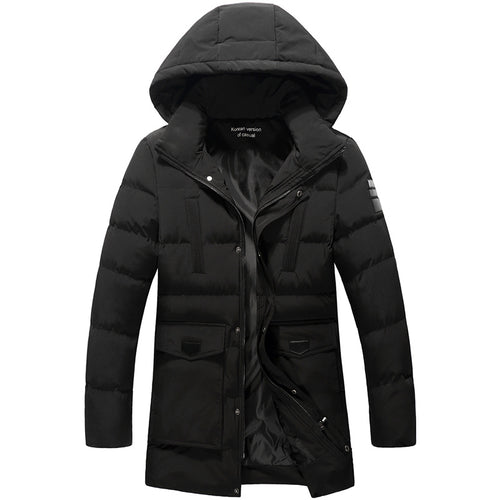 Herren Wattierter Winterparka mit Kapuze, winddichte und isolierende Thermojacke Drune