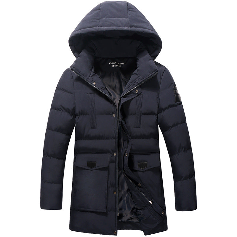 Herren Wattierter Winterparka mit Kapuze, winddichte und isolierende Thermojacke Drune