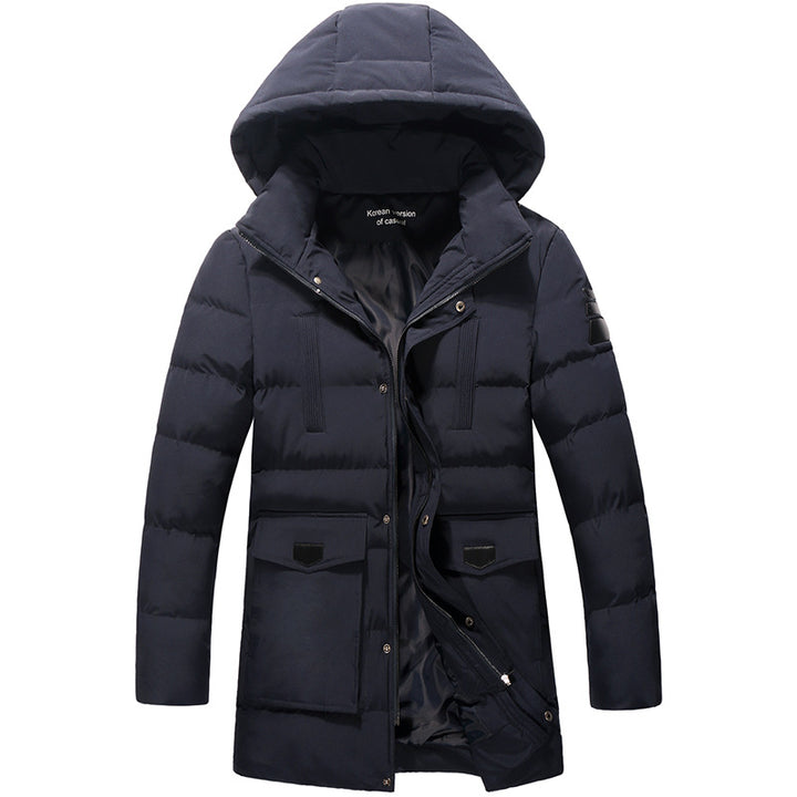 Herren Wattierter Winterparka mit Kapuze, winddichte und isolierende Thermojacke Drune