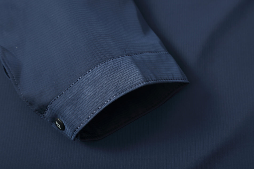 Herren Schlanke Stehkragen-Übergangsjacke mit Reißverschluss, wasserabweisender Außenfläche und geometrischem Futter Drune
