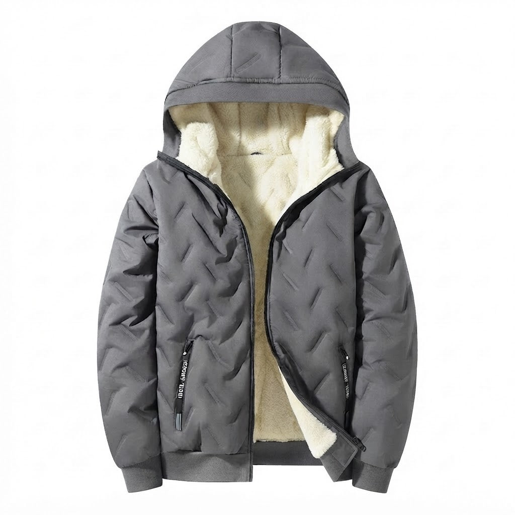 Herren Warme Steppjacke mit Kapuze Drune