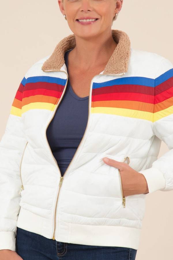 Drune | Regenbögen Retro Streifen Isolierte Jacke
