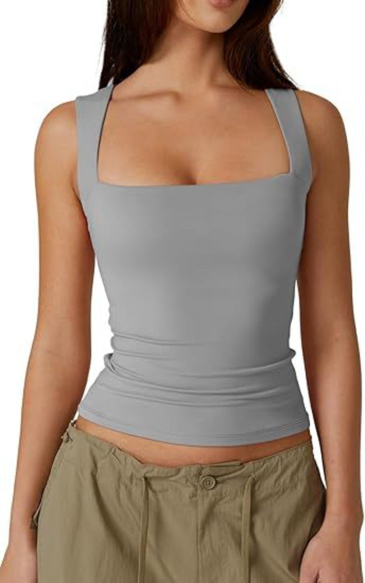 Drune | Ärmelloses Hemd mit eckigem Ausschnitt und taillierter Weste