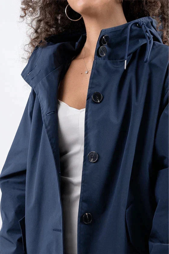 Drune Damen Windbreaker Mantel mit Kapuze