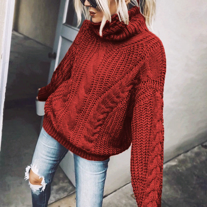 Drune | Chunky Strickpullover mit Rollkragen Weich und Warm Kabelstrick