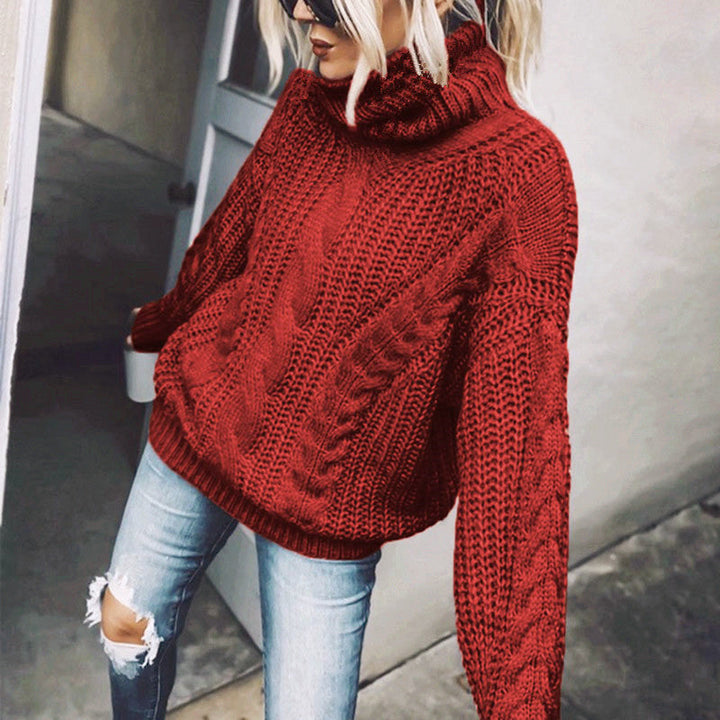 Drune | Chunky Strickpullover mit Rollkragen Weich und Warm Kabelstrick