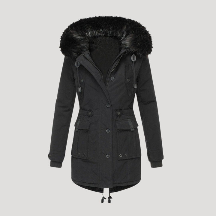 Drune | Damen wasserdichte Winterparka mit Kunstfellkapuze