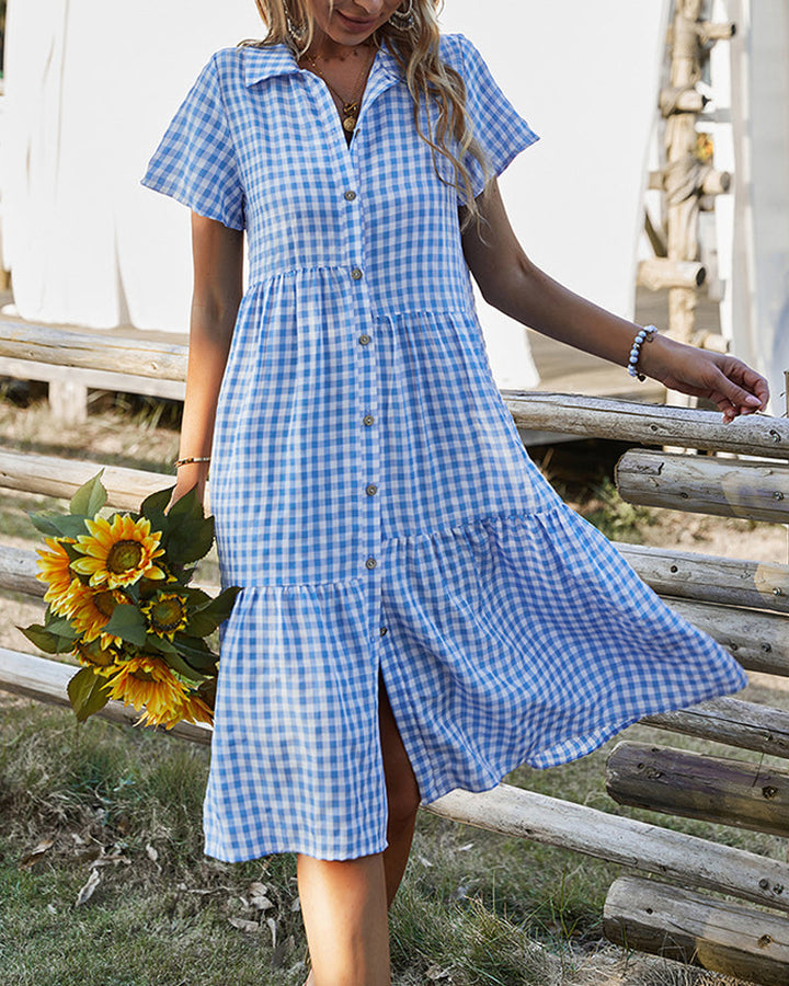 Drune | Lässiges kariertes Hemdkleid
