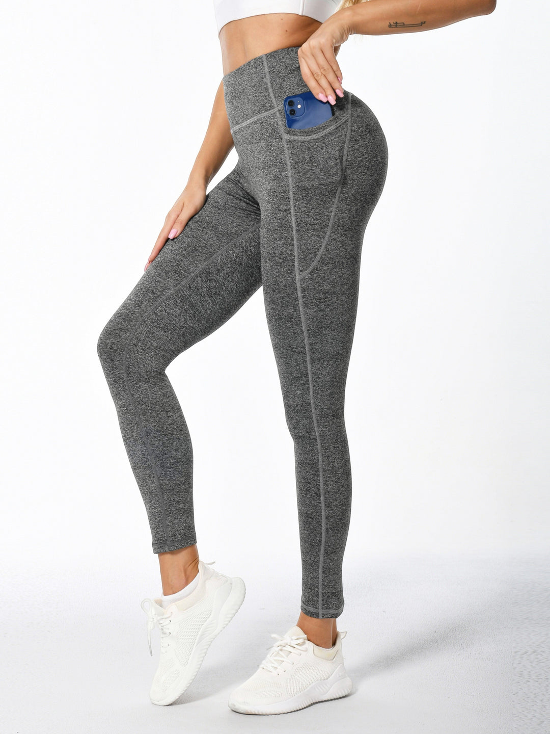 Drune | Weiche Dehnbare Damen Sportleggings Mit Pohebehebung Und Taschen