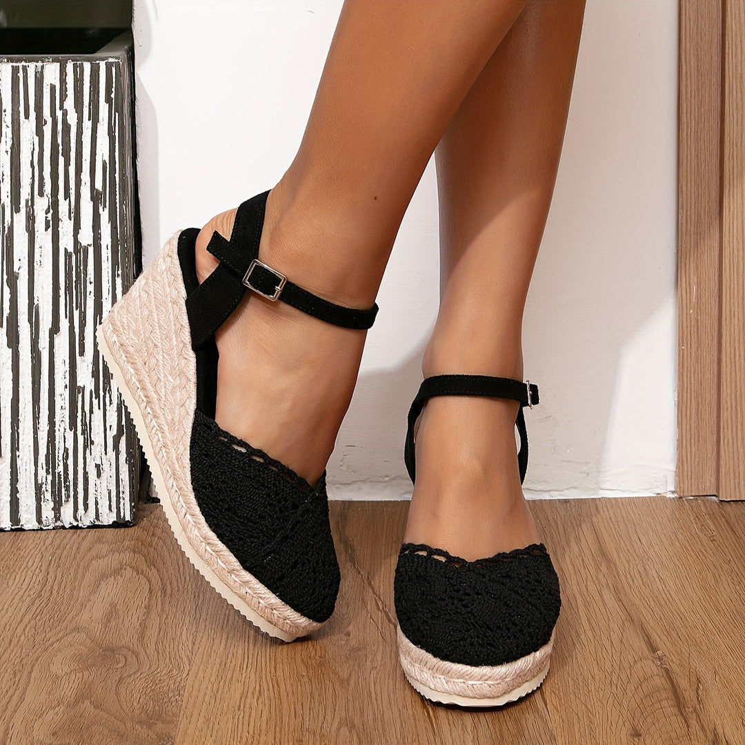 Drune | Damen Espadrille Keilabsatz Sandalen