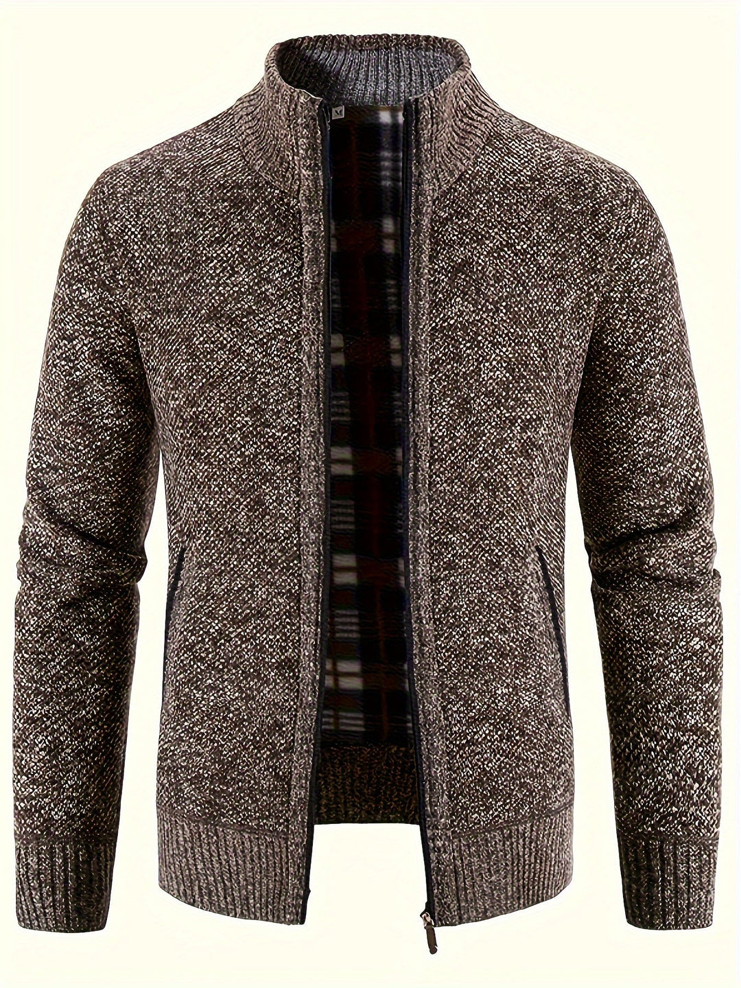 Drune | Zip Up Stehkragen Strickjacke