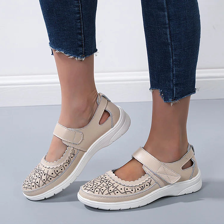 Drune | Orthopädische Komfortschuhe aus weißem Leder für Damen