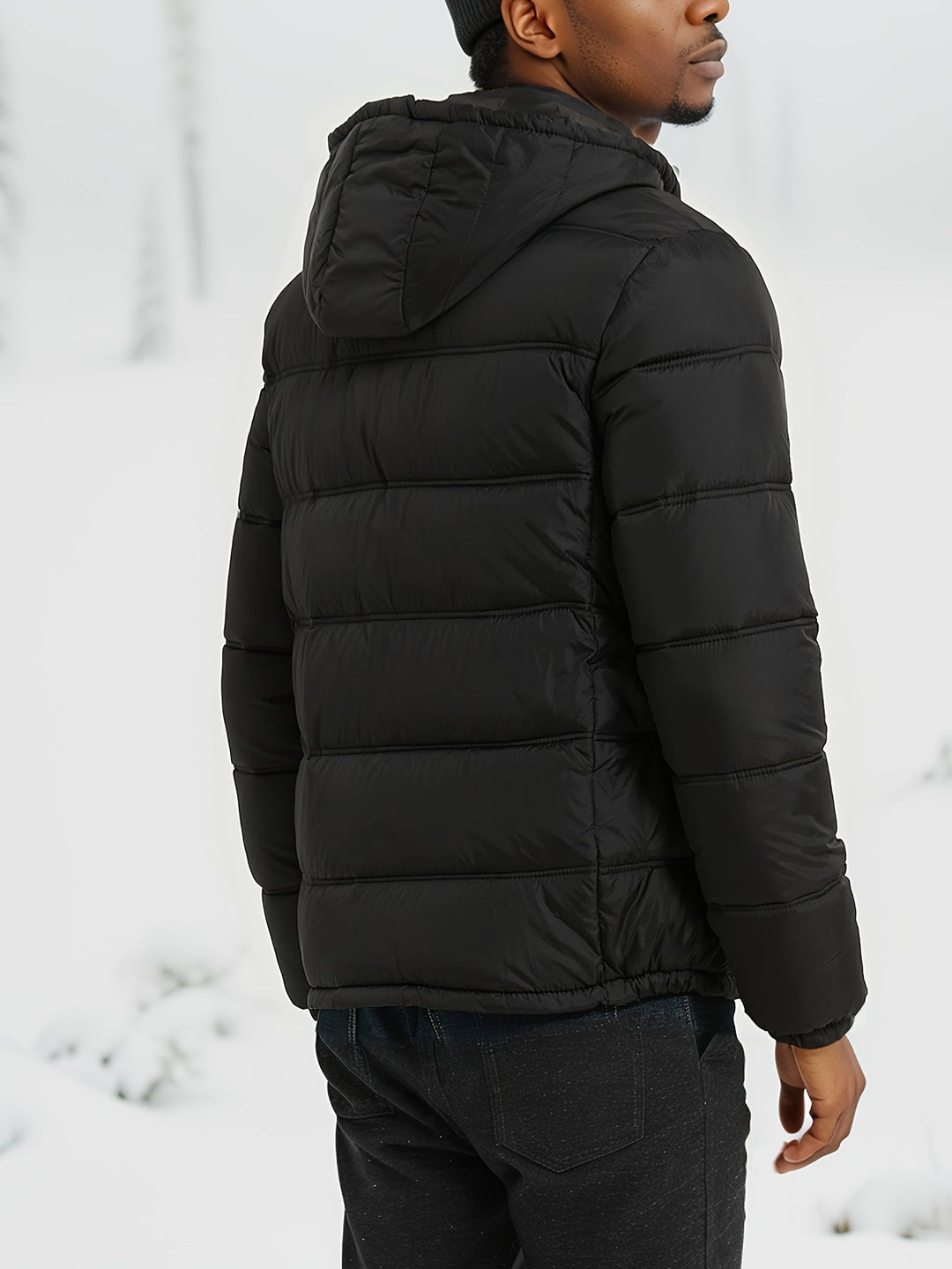 Drune |  Glatte Einfarbige Puffer-Winterjacke Für Herren - Perfekt Für Outdoor-Aktivitäten