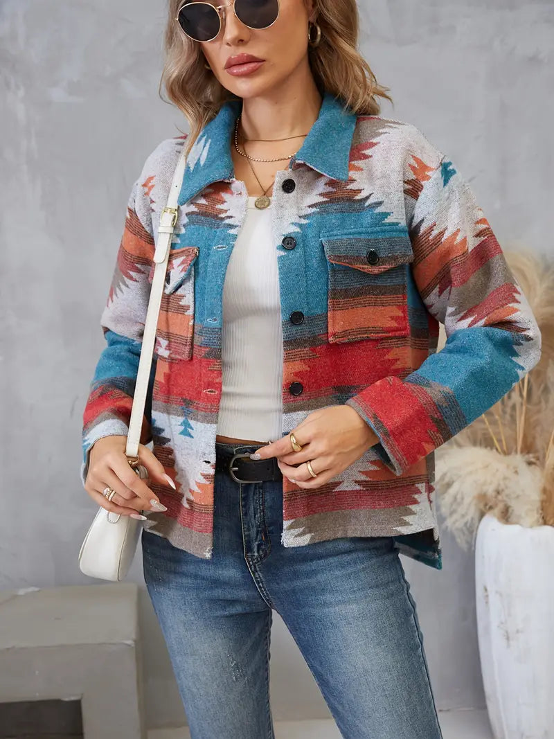 Drune | Aztekenmuster Geknotete Jacke