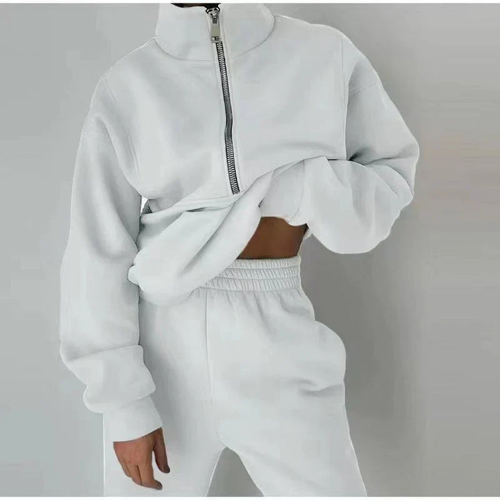 Drune | Sweatshirt - Damen Herbst Halb-Zip Trainingsanzug Set
