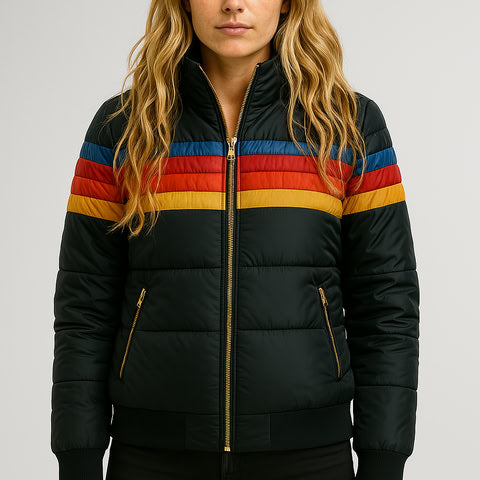 Drune | Damen Pufferjacke Kapfärbblock