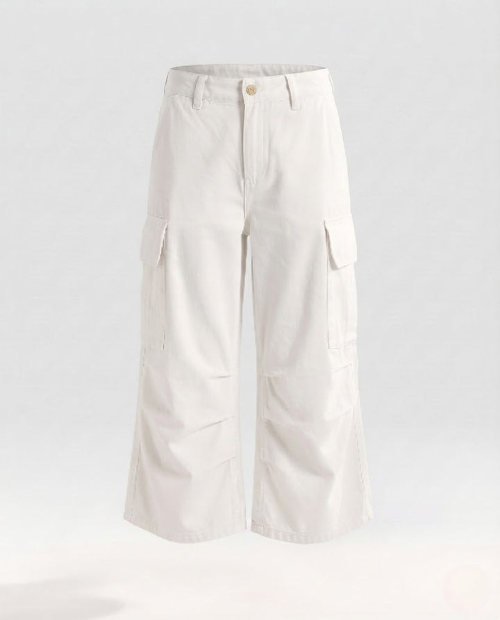Damen Cargo-Culotte mit weitem Bein, tief sitzendem Bund und aufgesetzten Taschen Drune