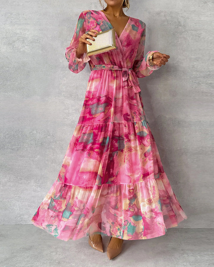 Drune | Elegantes Kleid mit Print und Plissiertem Rock