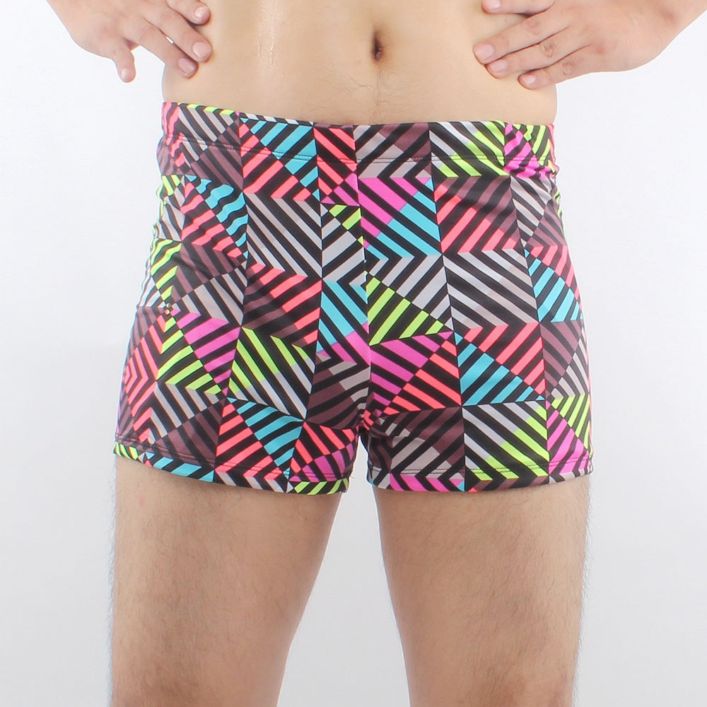 Herren Badeshorts mit buntem geometrischen Muster Drune