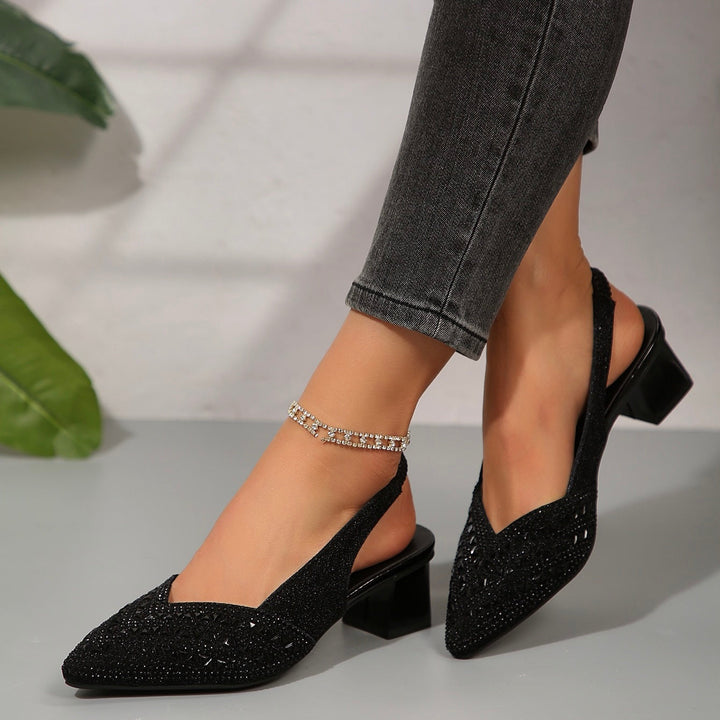 Glanzvolle Absatzsandalen mit funkelnden Kristalldetails Drune Drune