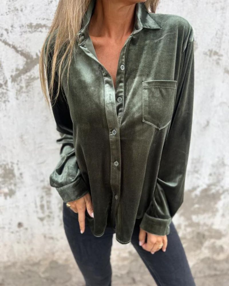 Drune | Elegante Samtbluse