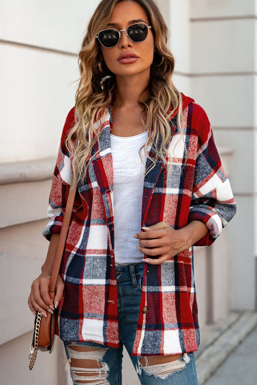 Drune | Gitter Oversized Jacke mit Kapuze Lässiger Komfort Warm und Trendy