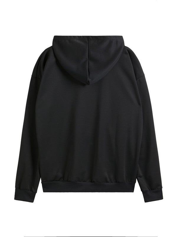Drune | vintage Schädelprint oversized Hoodie mit Reißverschluss