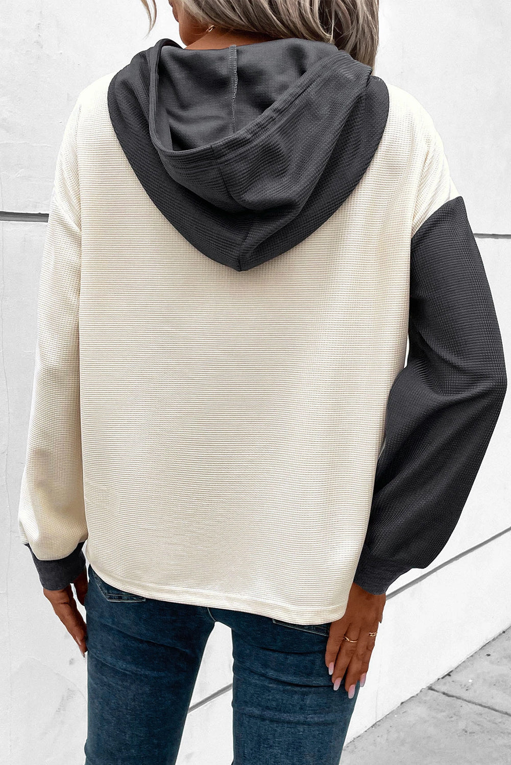 Drune | Waffel-Hoodie Mit Knopfleiste Für Frauen