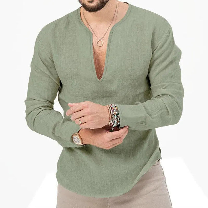 Drune | Herren Leinen Langarmhemd