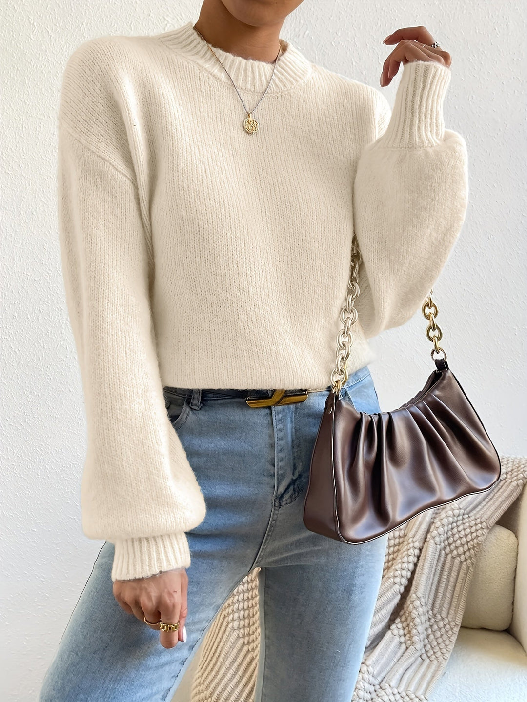 Drune | Oversize Strickpullover mit Rundhalsausschnitt – Weich & stylisch für kalte Tage