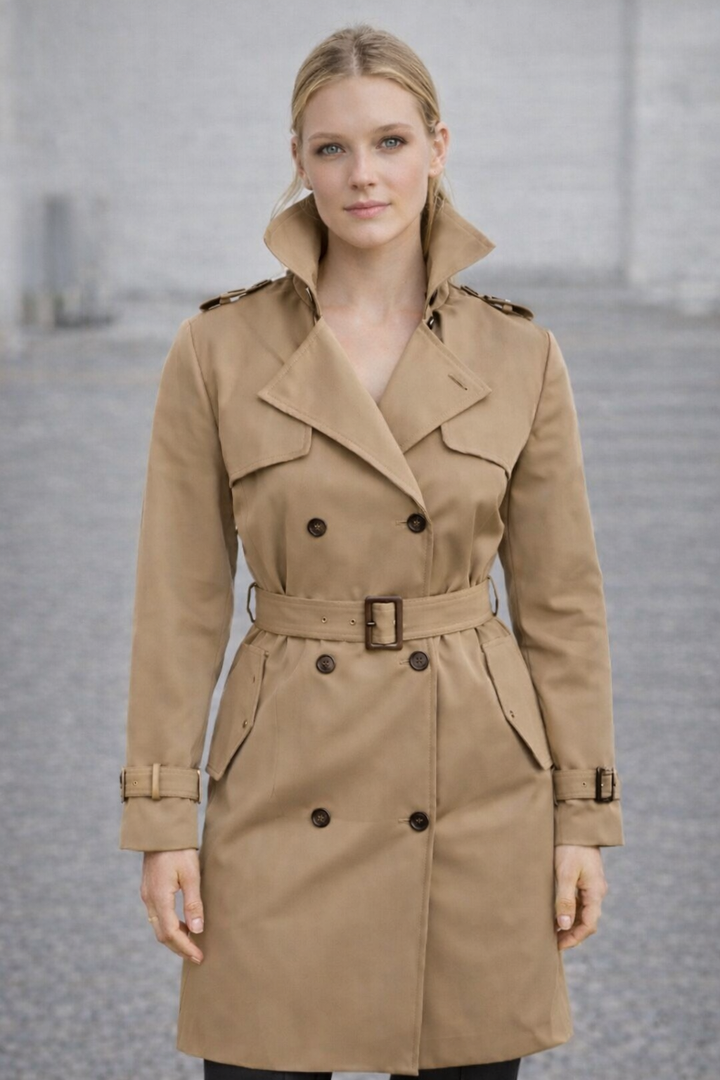 Drune | Trenchcoat mit Gürtel und Doppelknopf