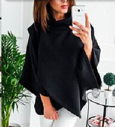 Damen kuscheliger Oversize-Pullover mit hohem Kragen Drune
