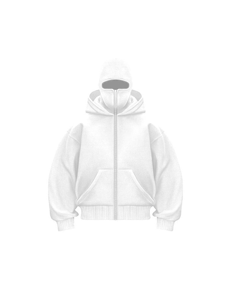 Drune | Sweatshirt Mantel mit Doppelkapuze und Reißverschluss