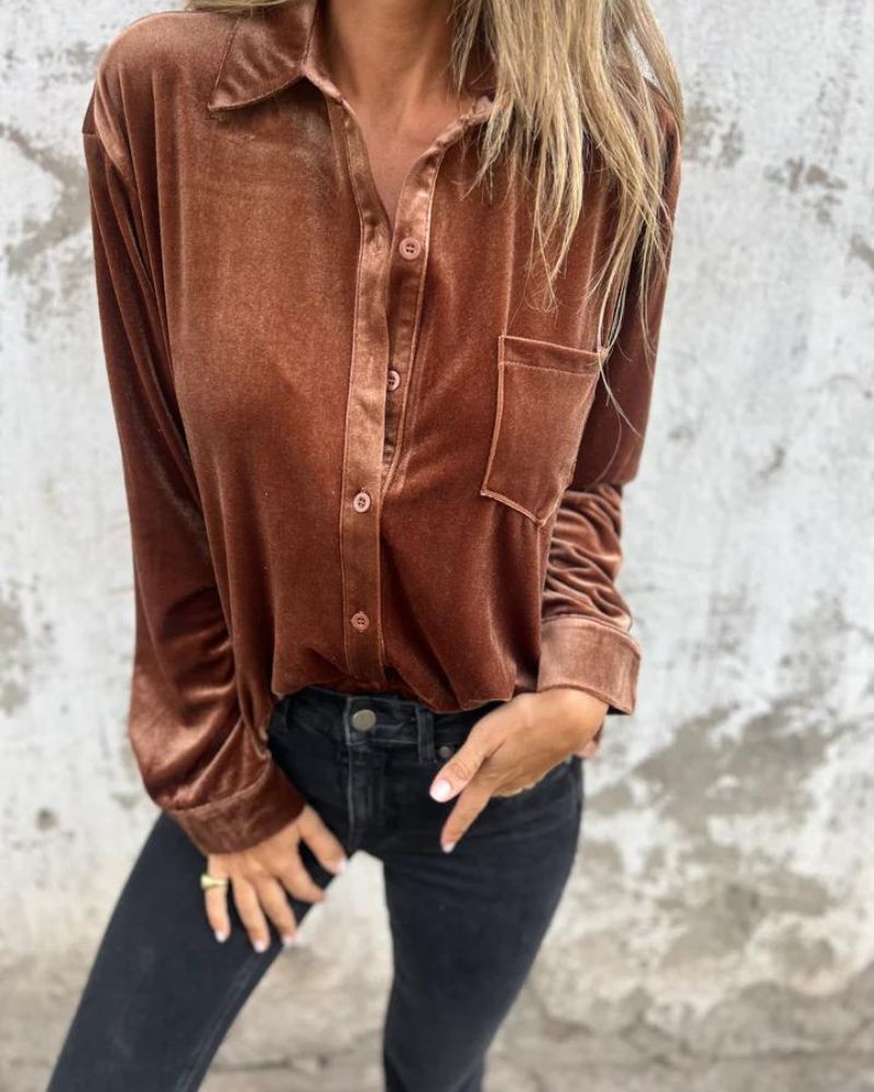 Drune | Elegante Samtbluse