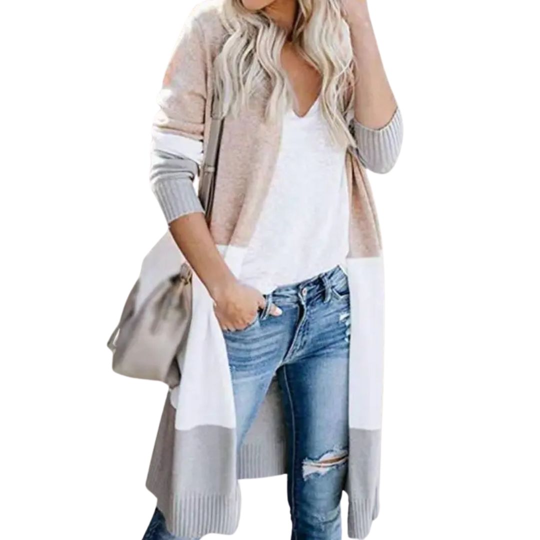 Drune | Strickjacke mit Farbblock und offener Front
