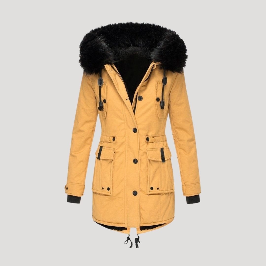 Drune | Damen wasserdichte Winterparka mit Kunstfellkapuze