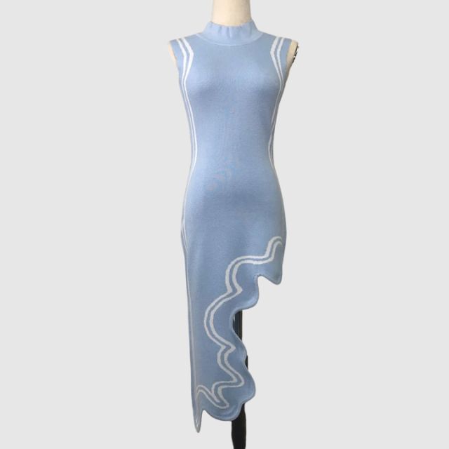 Drune | Ärmelloses Kleid mit Kontrastpaspelierung