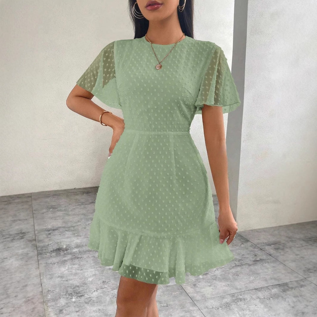 Drune | Dreidimensionales Kleid mit Rüschenrand und Punkten